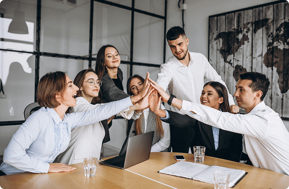 happy-sales-team