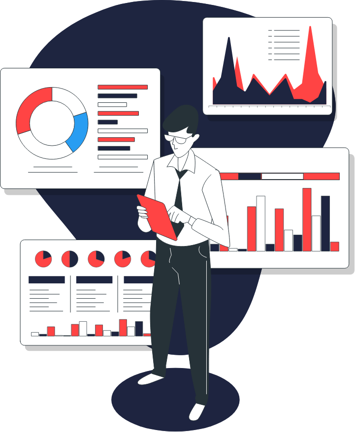 Business Analyst presenting dashboards Business Analyst presenting dashboards