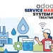 technician servicing water filtration unit using tablet erp
