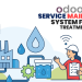 technician servicing water filtration unit using tablet erp